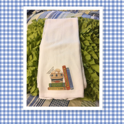 COOKING IS LOVE MADE VISIBLE Decorative Flour Sack Tea Dish Towel Kitchen Decor Gift Idea Handmade Chef Gift Housewarming Gift Wedding Gift - JAMsCraftCloset