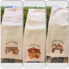 AUTUMN APPLES and PUMPKINS Flour Sack Tea Towels Kitchen Decor Gift Idea Handmade Chef Gift Housewarming Gift Wedding Gift - JAMsCraftCloset