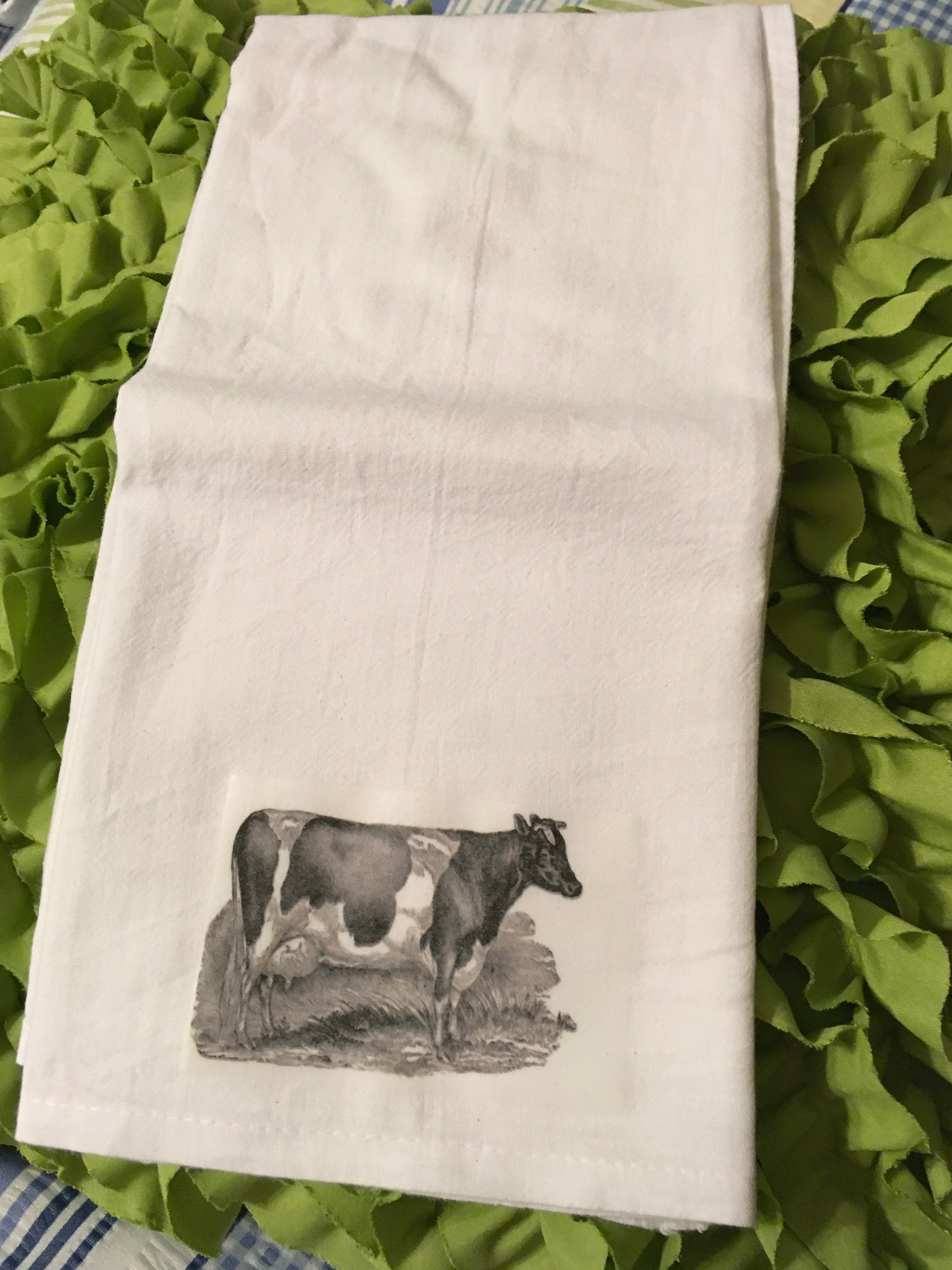 COW Decorative Flour Sack Tea Dish Towels Kitchen Decor Gift Idea Wedd –  JAMsCraftCloset