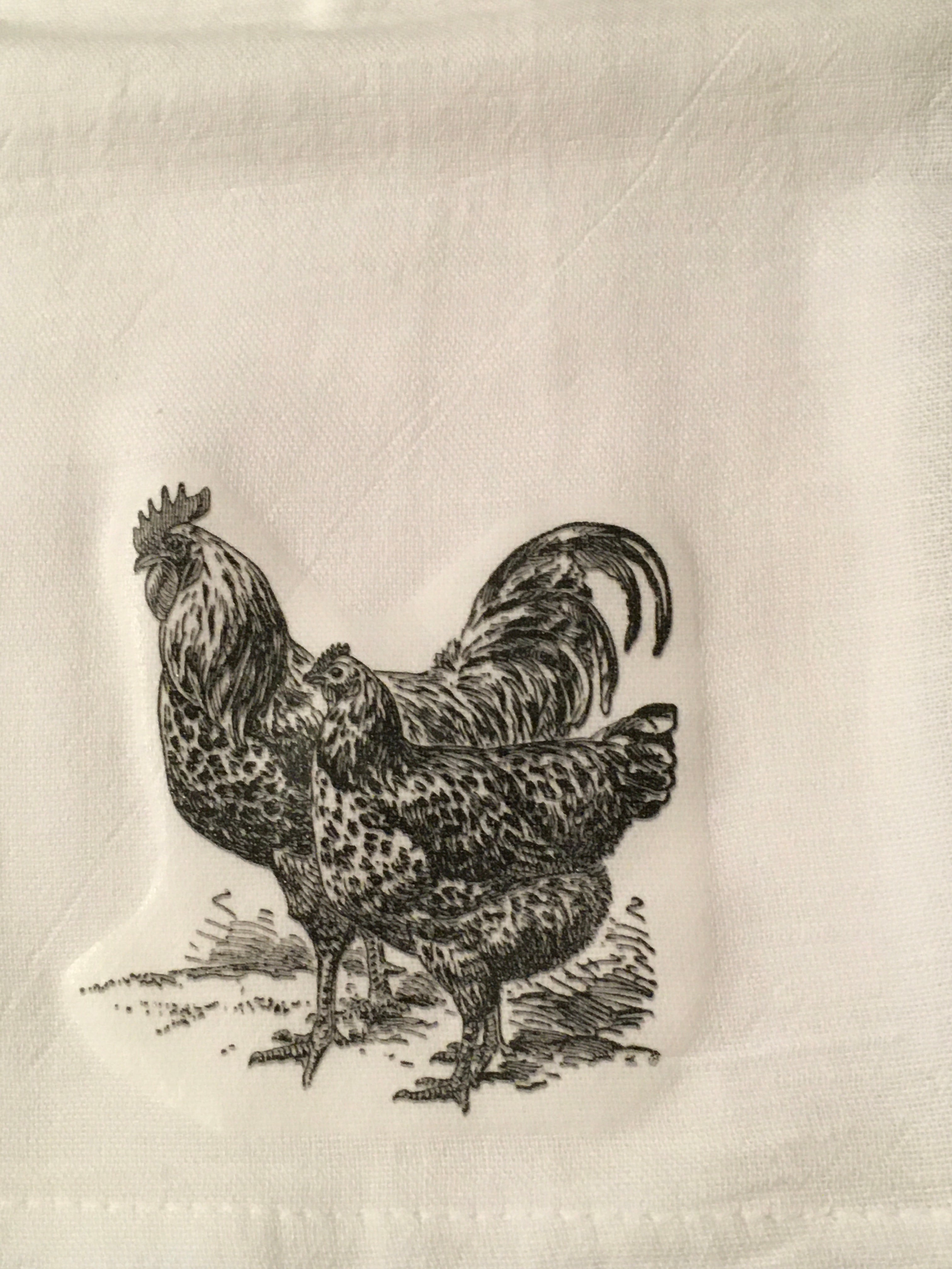 5 CHICKENS Flour Sack Decorative Tea Dish Towels Gift Kitchen