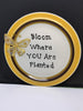 Plate Hand Painted Upcycled Repurposed Positive Saying BLOOM WHERE YOU ARE PLANTED Wall Art JAMsCraftCloset
