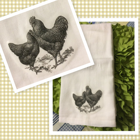 1 CHICKENS HENS Flour Sack Decorative Tea Dish Towels Kitchen Decor Gift Idea Handmade Chef Gift Housewarming Gift Wedding Gift - JAMsCraftCloset