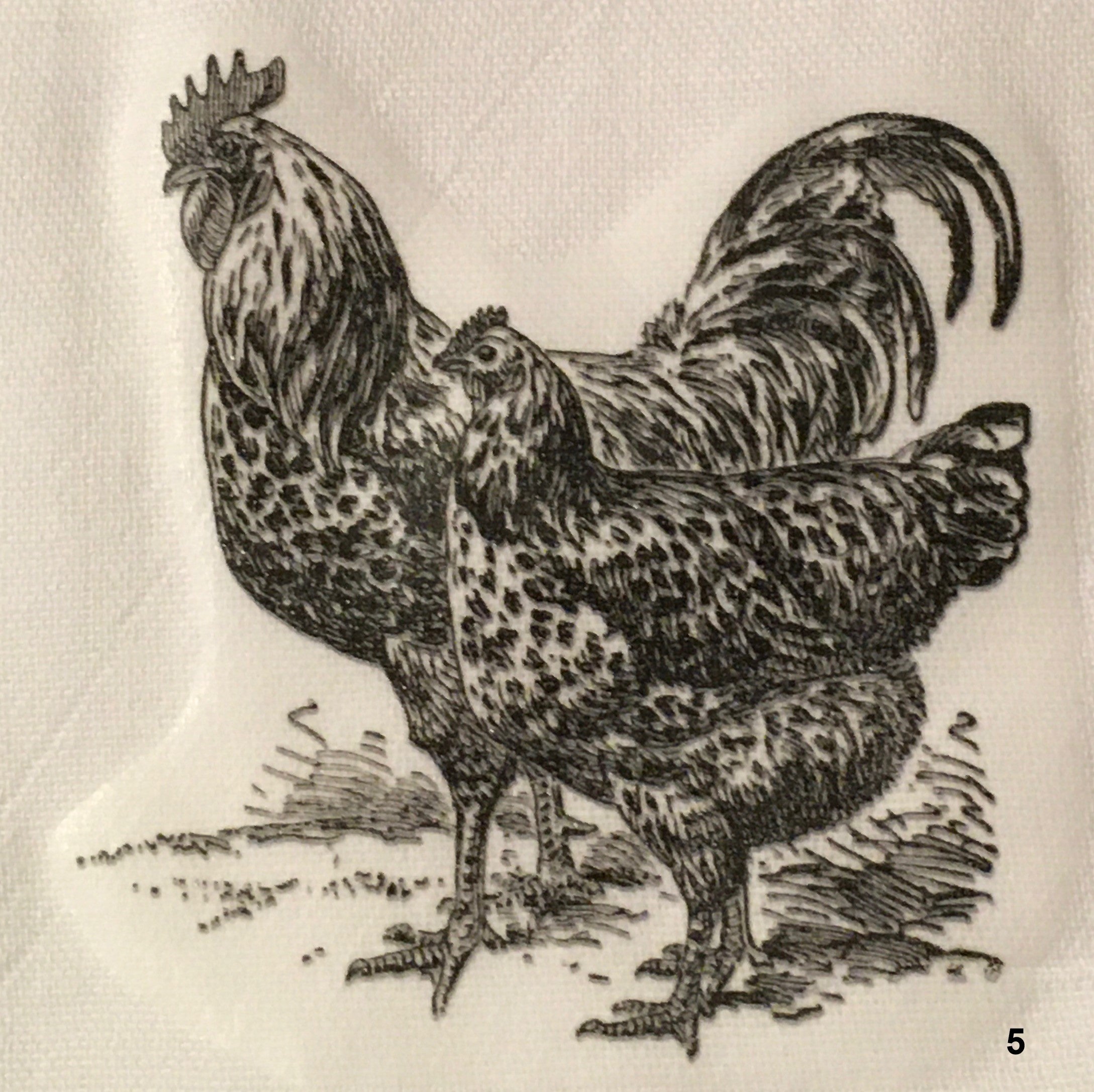 5 CHICKENS Flour Sack Decorative Tea Dish Towels Gift Kitchen