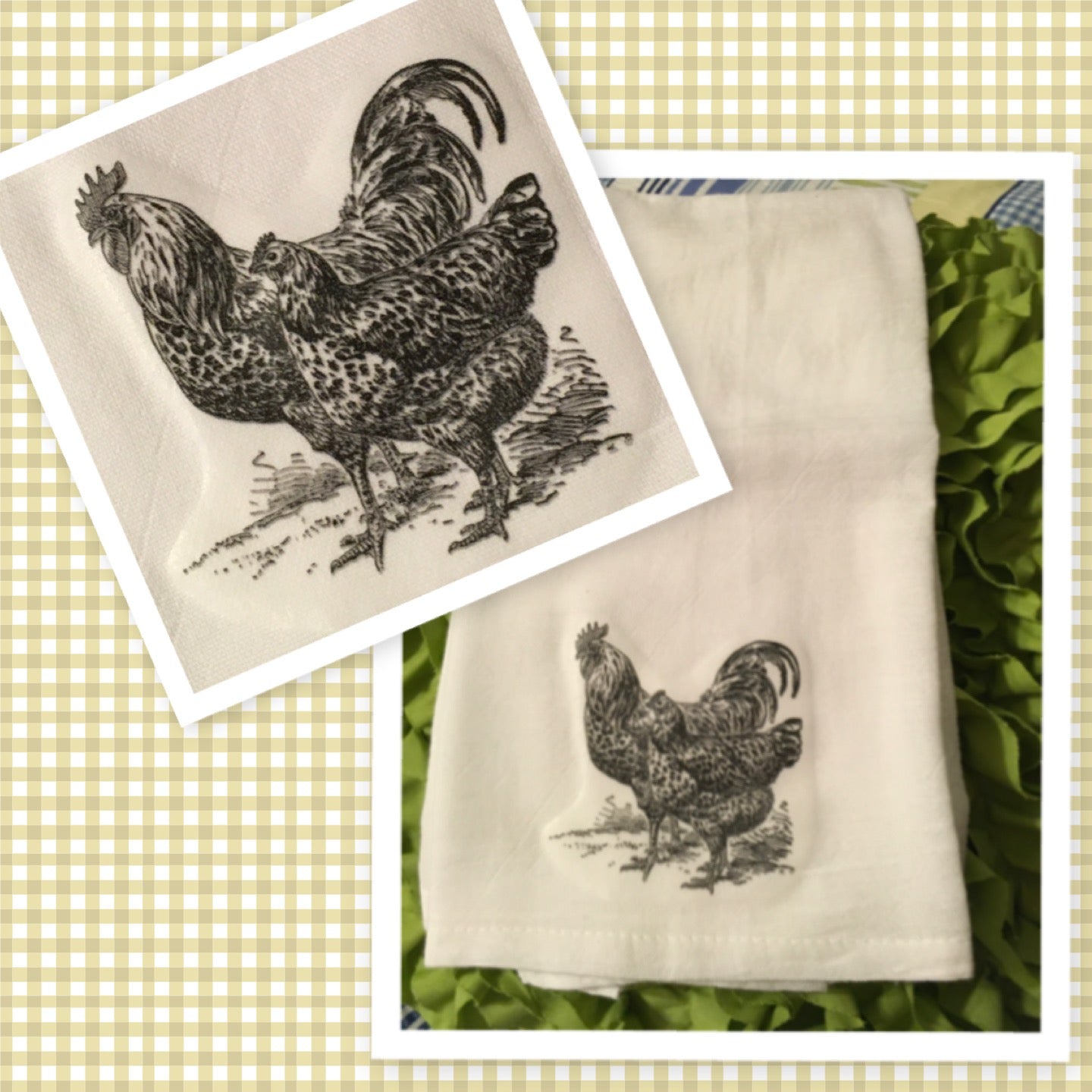 5 CHICKENS Flour Sack Decorative Tea Dish Towels Gift Kitchen Country –  JAMsCraftCloset