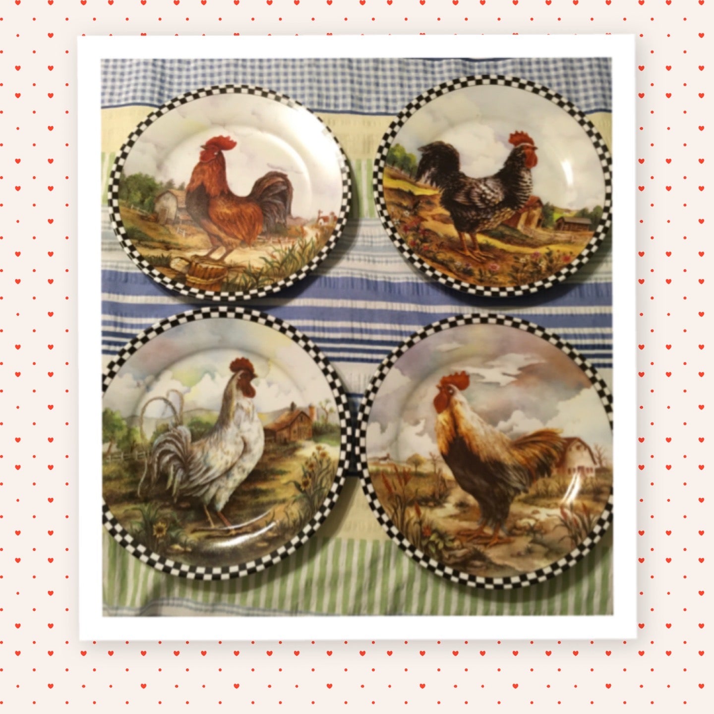 3 CHICKENS Flour Sack Decorative Tea Dish Towel Gift Kitchen