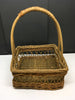 Basket Natural Woven SQUARE Vintage Flower Girl Storage Shelf Sitter - JAMsCraftCloset