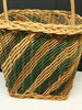 Basket Vintage Wall Hanging Natural and Green Woven SET OF 2 - JAMsCraftCloset
