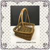 Basket Natural Woven SQUARE Vintage Flower Girl Storage Shelf Sitter - JAMsCraftCloset