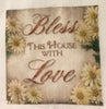 BLESS THIS HOUSE WITH LOVE Decorative Flour Sack Tea Dish Towel Kitchen Decor Gift Idea Handmade Chef Gift Housewarming Gift Wedding Gift - JAMsCraftCloset