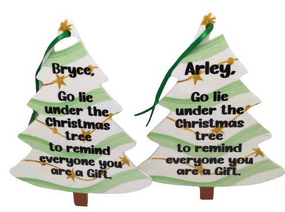 Christmas Personalized Ornament Handmade Large Tree Shaped Wooden Subl ...