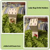 Utensil Block Decoupaged LADYBUG White Hand Painted Kitchen Decor Chef Gift Idea