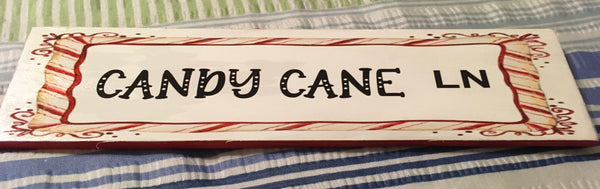 CANDY CANE LANE Wooden Sign Holiday Christmas Wall Art Gift Idea Farmhouse Country Home Decor Crafters Delight One of a Kind - JAMsCraftCloset