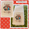 LIVIN' THE LIFE Camper RV Decorative Flour Sack Tea Dish Towel Kitchen Decor Camping Gift Idea Handmade Chef Gift Housewarming Gift Wedding Gift - JAMsCraftCloset