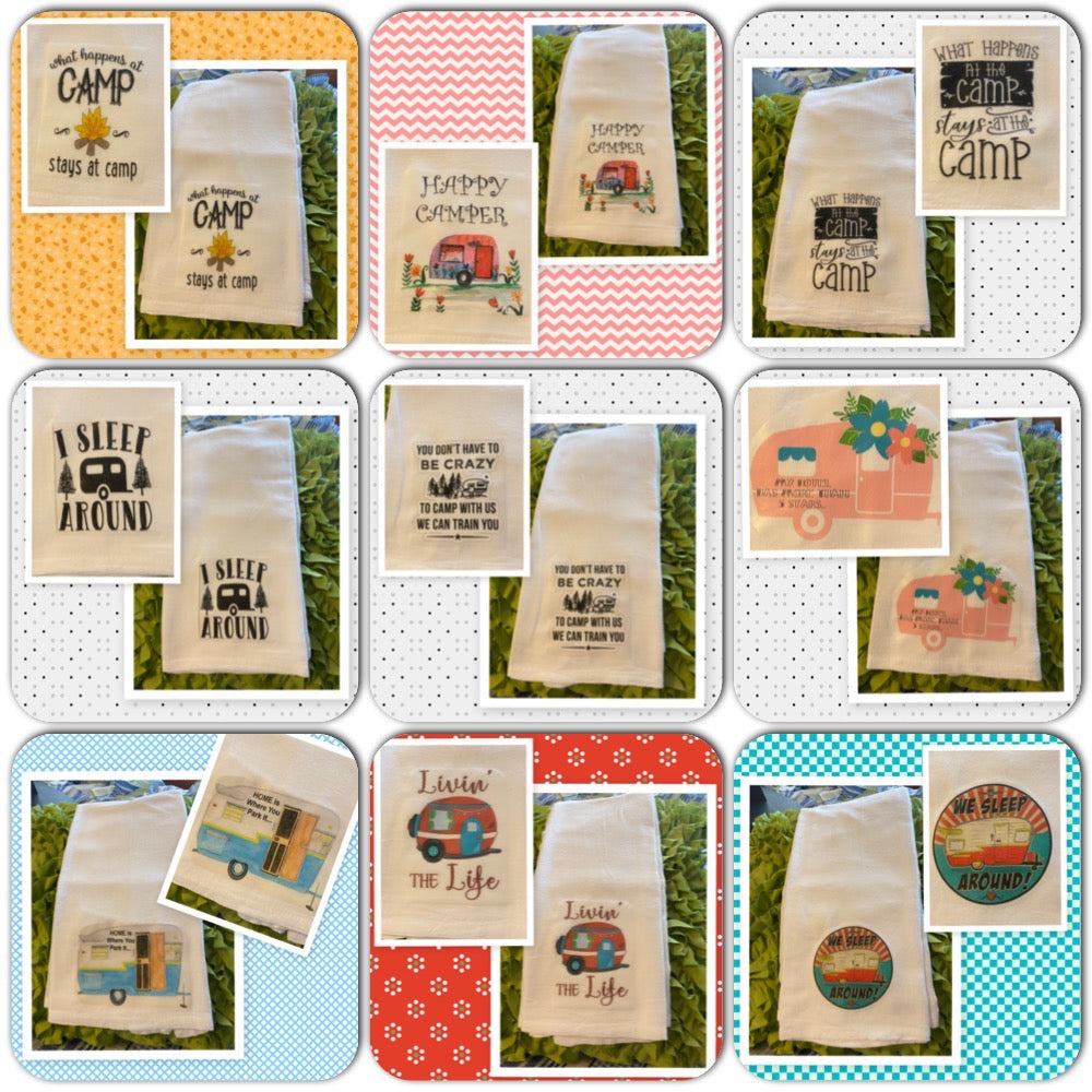 Camper Kitchen Towel, Camping Gift, Camp Kitchen, RV Decor, Camper