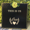 THIS IS US Square Wood Hand Painted Green Wall Art Home Decor Gift Idea Positive Saying One of a Kind - JAMsCraftCloset
