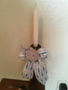 Candle Holder Bobbin Spool Vintage Upcycled Repurposed Blue SilverHoliday Decor - JAMsCraftCloset