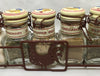 Spice Rack Vintage Rooster Barn Red Wire Rack With Glass Wire Clasp Jars Bottles Farmhouse Country Kitchen Decor Collectible