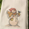 SNOWMAN RED HAT BIRD Decorative Flour Sack Tea Dish Towel Holiday Kitchen Decor - JAMsCraftCloset