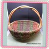 Basket Flower Girl Vintage Pink Green Purple Round Wicker Centerpiece Table Decor - JAMsCraftCloset
