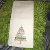 CHRISTMAS TREE WITH WORDS Decorative Flour Sack Tea Dish Towel Kitchen Porch Patio Decor Gift Christmas Holiday Decor Handmade Chef Gift Housewarming Gift Wedding Gift - JAMsCraftCloset