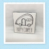 HAPPY CAMPER Wall Art Ceramic Tile Hand Painted  Sign HOME Decor Gift Idea Handmade Sign Camper RV Decor Home and Living Wall Hanging - JAMsCraftCloset