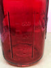 Jar Vintage Red Glass Quart JARDIN Est. 1946 Measuring Marks Not Food Safe  NO LID