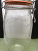 Flip Top Glass Jar Le Jarfait Vintage Canister 10 Inches Tall Bigger Than a Quart Jar Kitchen Decor Great Gift Idea Collectible