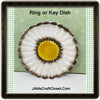 Ring Key Dish Floral Black White Yellow Made in Italy 4 Inches in Diameter JAMsCraftCloset