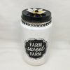 FARM SWEET FARM Bottle Jar Hand Painted White With Black White Bling and Flower Home Decor Storage Kitchen Home Decor Candy Jar Gift Idea -  JAMsCraftCloset