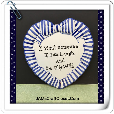 Plate Heart Blue Hand Painted Upcycled Repurposed Love Quote I WANT SOMEONE Home Decor Wall Art Gift JAMsCraftCloset