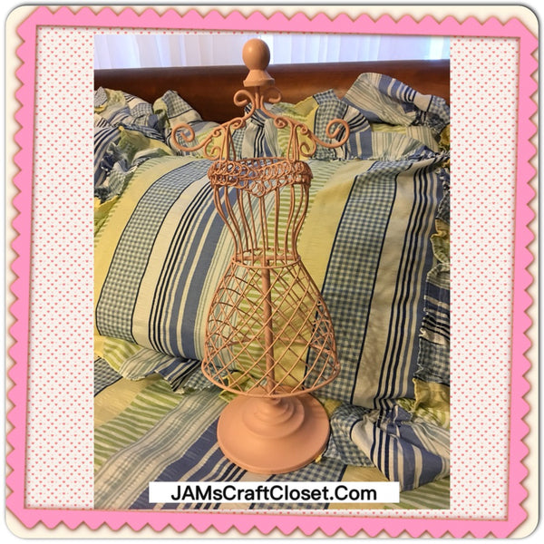 Jewelry Stand Display Holder Wire Mannequin 16 Inches Tall Pink