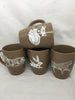 Cups Mugs Coffee Hand Painted Folk Art Animal Designs Farmhouse Decor Kitchen Decor Set of 4 Drinkware Set of 4 - JAMsCraftCloset