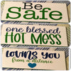 ONE BLESSED HOT MESS Ceramic Tile Decal Sign Wall Art Gift Idea Home Country Decor Affirmation Wedding Decor Positive Saying - JAMsCraftCloset