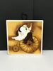 Fat Chef on Bicycle Ceramic Tile Wall Art or Magnet Square Kitchen Bar Decor