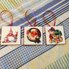 Ornaments Vintage Design Ceramic Tile 3 by 3 Inches Set of 3 Vintage Children Santa Cat Christmas Tree Decor Gift Idea Stocking Stuffers - JAMsCraftCloset