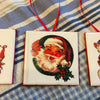 Ornaments Vintage Design Ceramic Tile 3 by 3 Inches Set of 3 Vintage Children Santa Cat Christmas Tree Decor Gift Idea Stocking Stuffers - JAMsCraftCloset