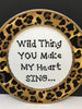 Plate Hand Painted Upcycled Positive Saying WILD THING HEART SING Leopard Chic Gift Home Decor Wall Art JAMsCraftCloset
