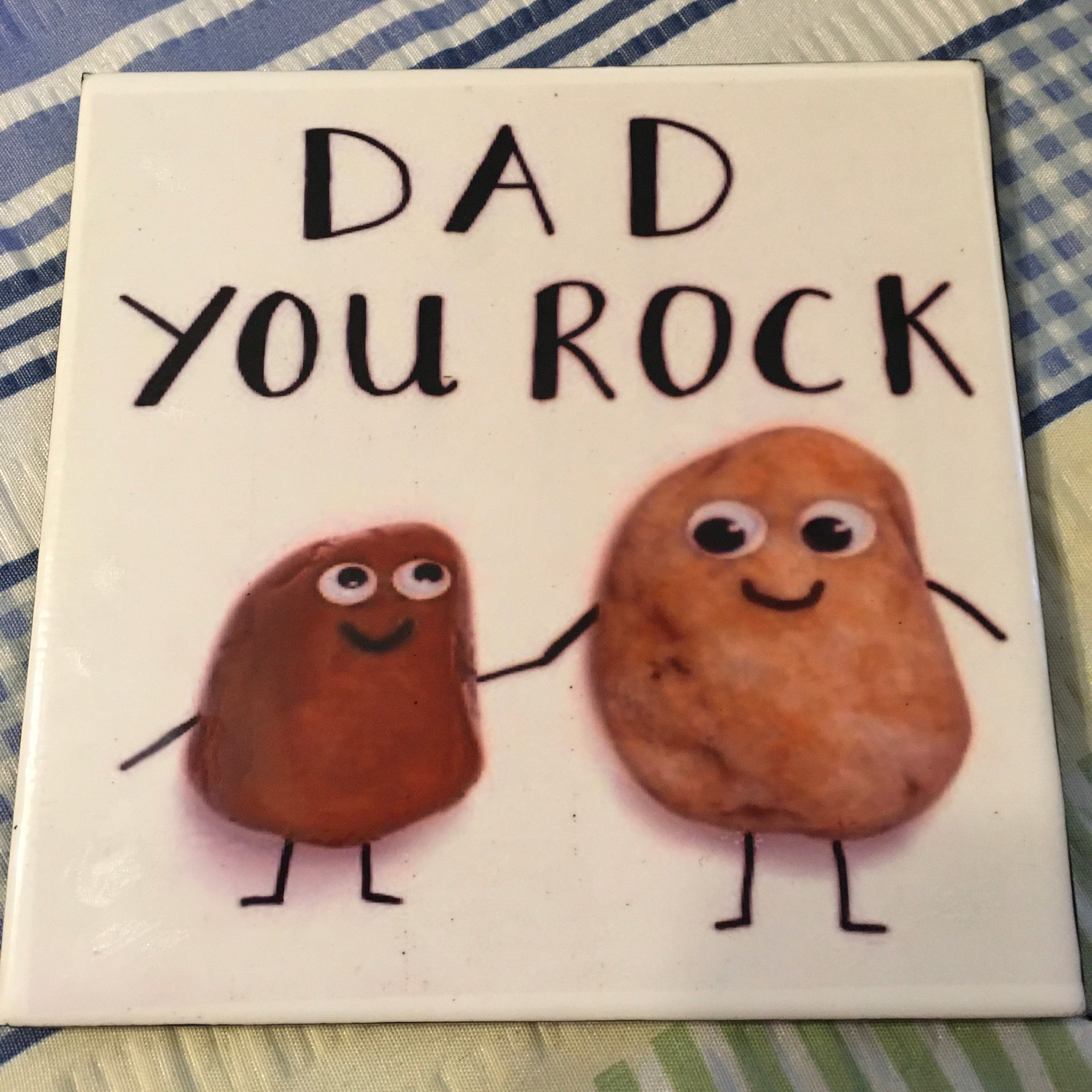 DAD YOU ROCK Wall Art Ceramic Tile Sign Gift Home Decor Positive Sayin ...