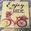 ENJOY THE RIDE  Wall Art Ceramic Tile Sign Vintage Bicycle Gift Idea Home Decor Positive Saying Gift Idea Handmade Sign Country Farmhouse Gift Campers RV Gift Home and Living Wall Hanging Wedding Gift - JAMsCraftCloset