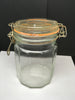 Canister Flip Top Glass Jar Vintage Pale Green 6 In Holder With Rubber Seal  Gift - JAMsCraftCloset