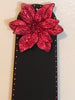 Chalkboard Christmas RED Glitter Poinsettia Upcycled Fan Blade Wall Art Holiday Decor Gift - JAMsCraftCloset