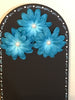 Chalkboard Deep Aqua With Pearls White Upcycled Fan Blade Wall Art Home Decor Gift - JAMsCraftCloset