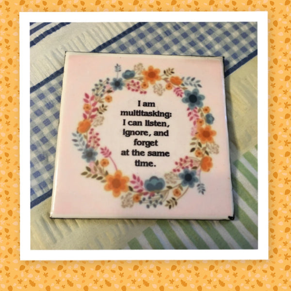 I AM MULTITASKING Wall Art Ceramic Tile Sign Gift Idea Home Decor Positive Saying Handmade Sign Country Farmhouse Gift Campers RV Gift Home and Living Wall Hanging - JAMsCraftCloset