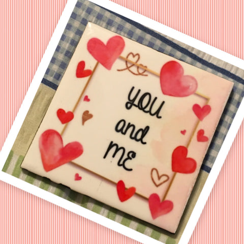 YOU AND ME Wall Art Ceramic Tile Sign Gift Idea Home Decor Positive Saying Quote Handmade Sign Country Farmhouse Gift Campers RV Gift Home and Living Wall Hanging - JAMsCraftCloset