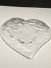 Candy Dish Heart Shaped Vintage Embossed Trinket Plate Dish Hummingbird and Flowers - JAMsCraftCloset