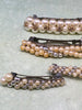 Hair Clasps Vintage Pearly Silver and Gold Designs SET OF 4 c. 1970s