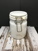 Canister Flip Top White Milk Glass Jar Vintage 6 In Tall Bale With White Rubber Seal  Gift - JAMsCraftCloset