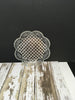 Bread and Butter Dish Plate HOYA Clear Glass Scalloped Edge Waffle Bottom - JAMsCraftCloset