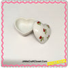 Trinket Box Heart Shaped Heart Flowers Ceramic Vintage Unique 2 x 2 x 1 Inches JAMsCraftCloset