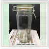 Canister Flip Top Green Glass Jar Vintage 10 In Tall Storage White Rubber Seal - JAMsCraftCloset